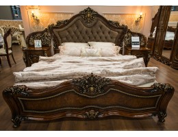 Кровать двуспальная 160  Джоконда, корень дуба глянец 