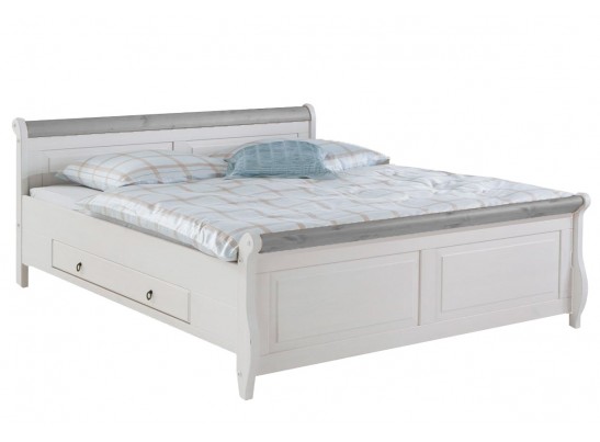 Кровать двуспальная Мальта с ящиком  - 140х200  (массив сосны) 