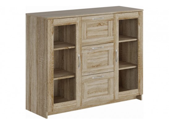 Тумба/комод СИРИУС 2 двери со стеклом и 3 ящика 2.02.03.380.1