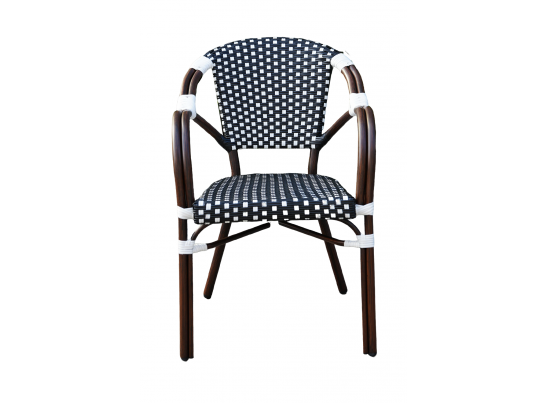 "Кабри" плетеный стул из искусственного ротанга, цвет черно-белый