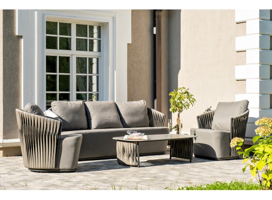 "Флоренция" лаунж-зона из искусственного ротанга, цвет графит (К)