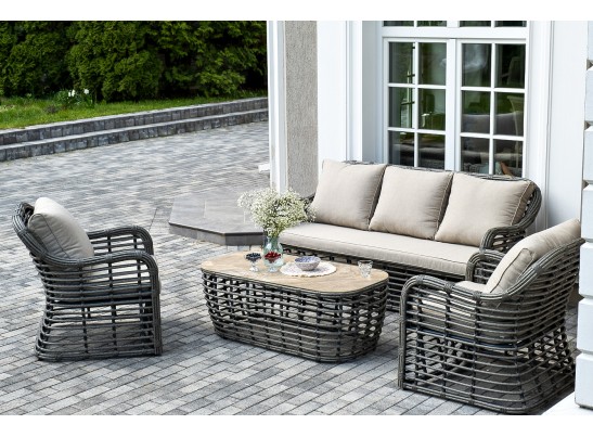 "Ницца" лаунж-зона из искусственного ротанга, цвет бронзовый