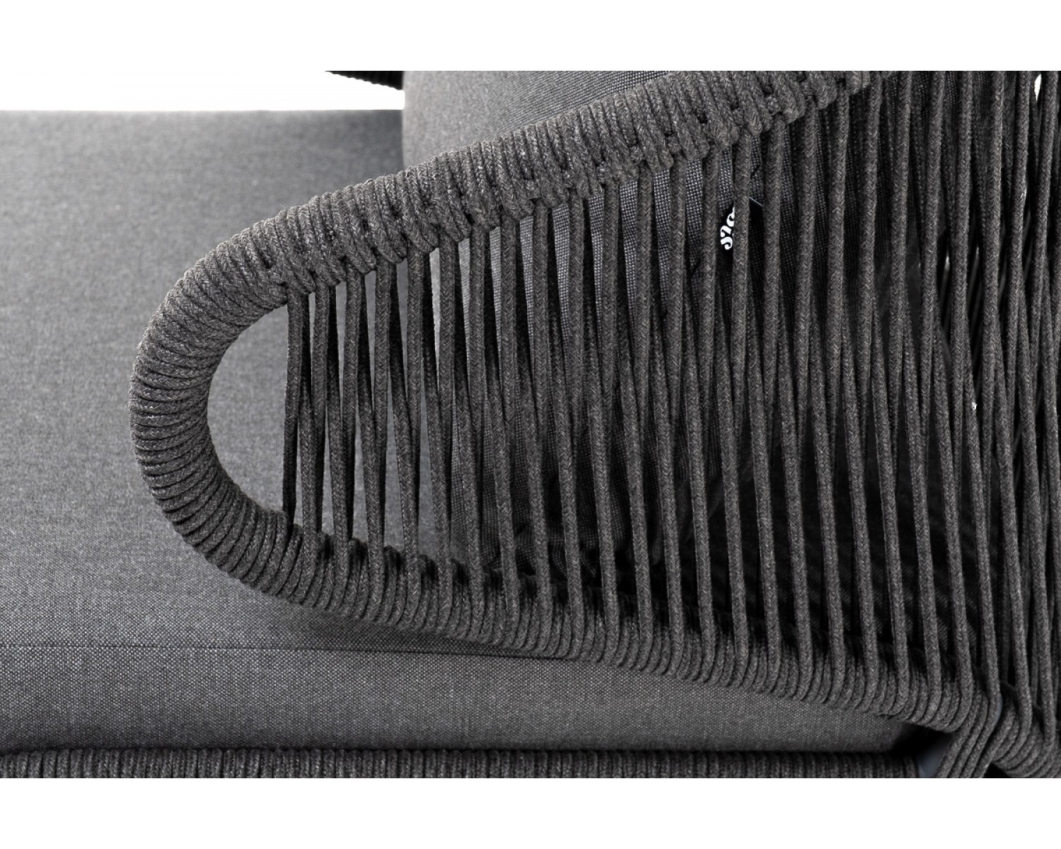 "Милан" лаунж-зона 5-местная плетеная из роупа (веревки), каркас алюминиевый серый, роуп темно-серый
