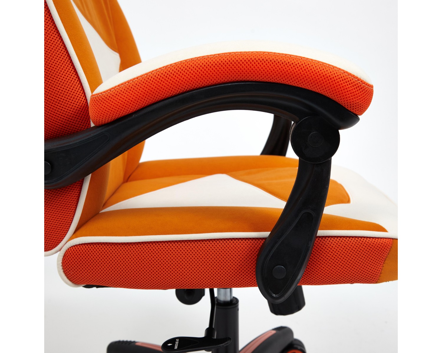 Кресло ARENA (флок/ткань/молочный/оранжевый)