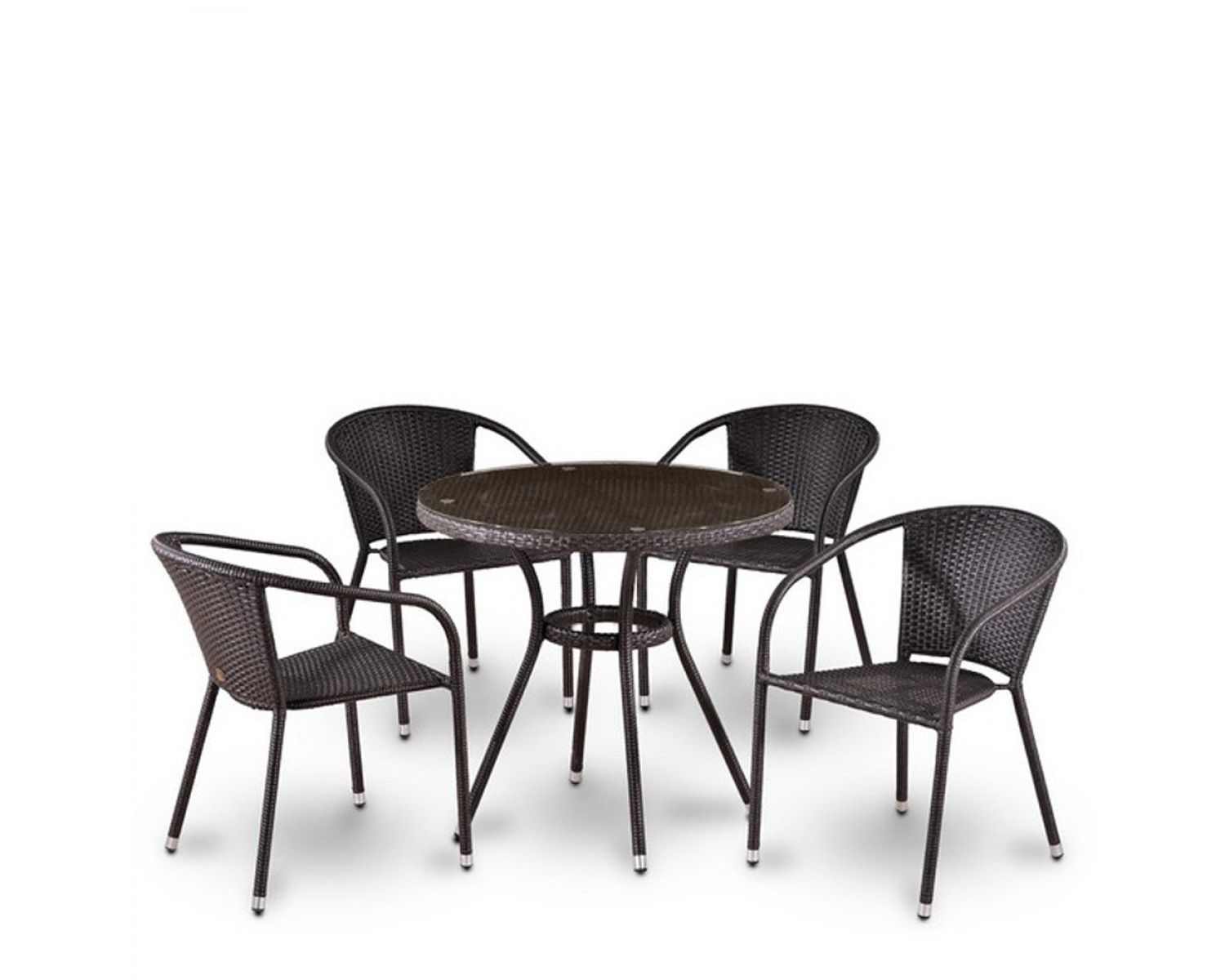 Комплект плетеной мебели T282ANT/Y137C-W53 Brown (4+1)