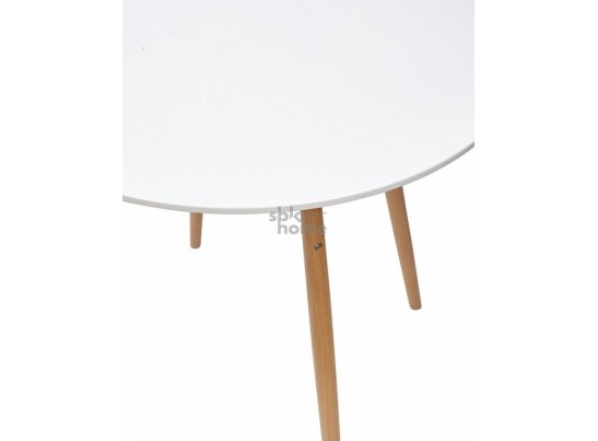 Стол 518-XWD-Y80 WHITE/ноги NATURAL D80 (800*800*740), 2280