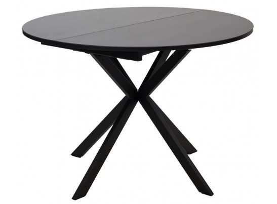 Стол ВЕГА  D110-145 Черное стекло/каркас черный, 464M05349