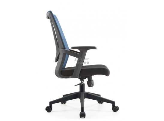 Кресло офисное,вращающееся LJ-2201В BLUE+BLACK  (610*500*1070), LJ-2201В BLUE+BLACK ИМП