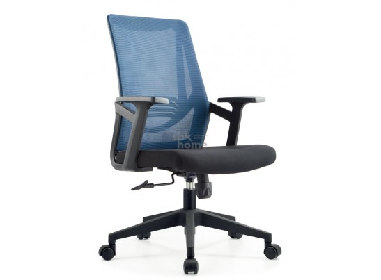 Кресло офисное,вращающееся LJ-2201В BLUE+BLACK  (610*500*1070), LJ-2201В BLUE+BLACK ИМП