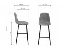 Барный стул Drop black / grey