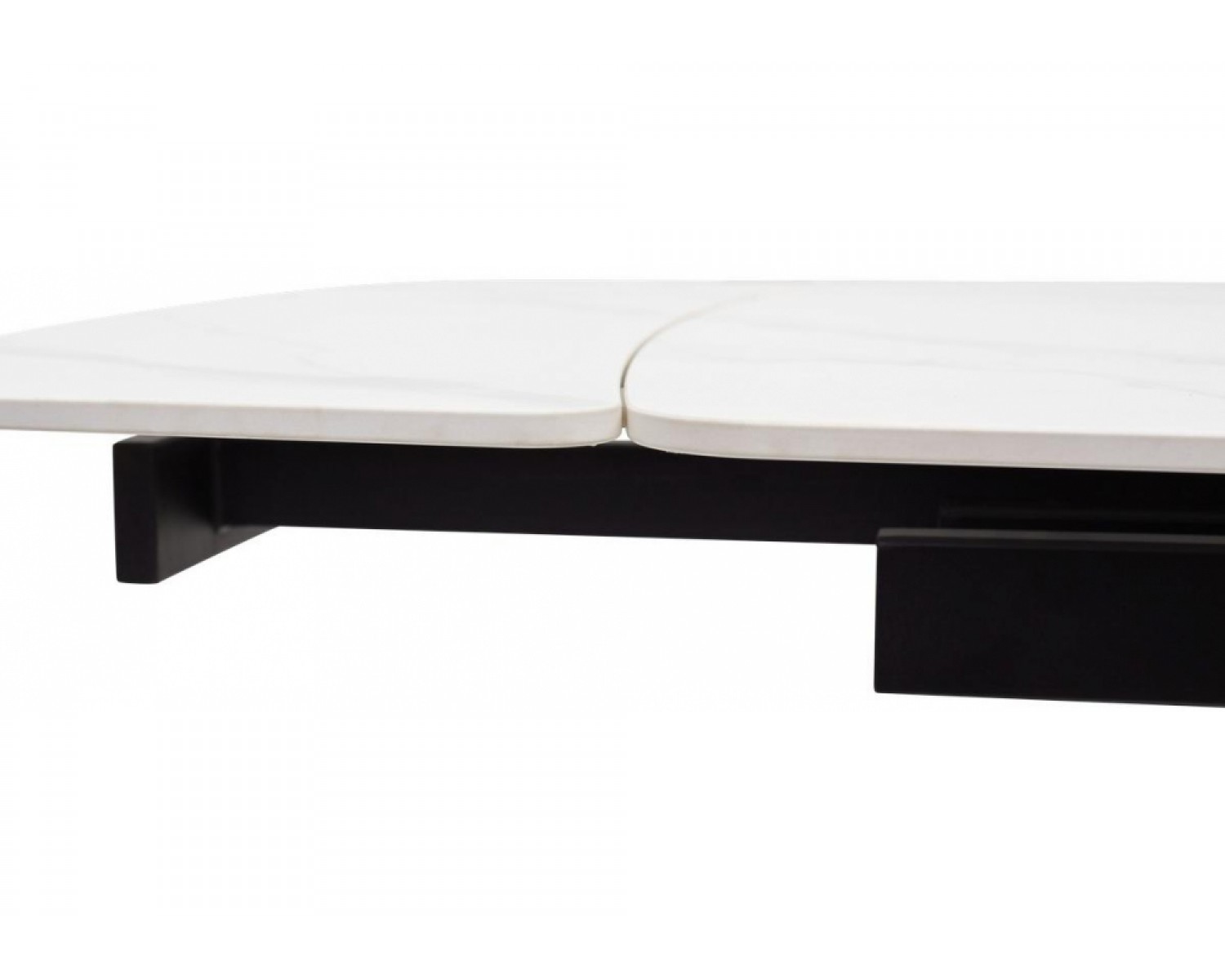 Стол Rivoli matt white marble sintered stone / black