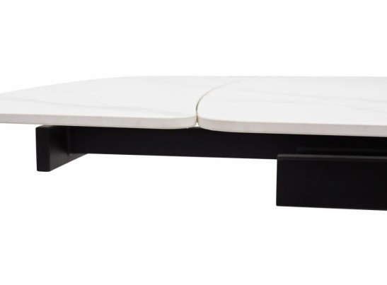 Стол Rivoli matt white marble sintered stone / black