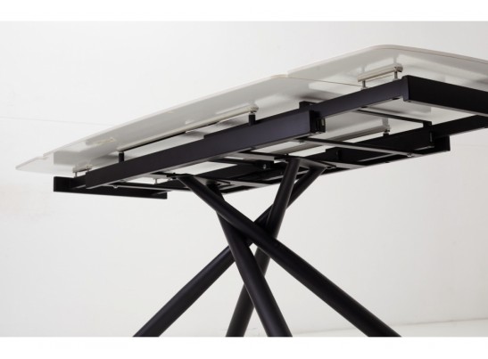 Стол Rivoli matt white marble sintered stone / black