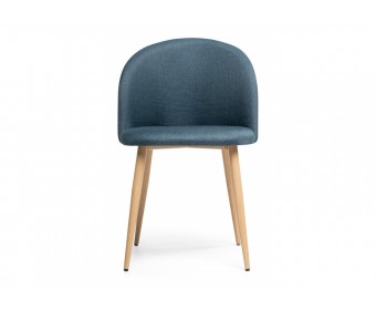 Стул на металлокаркасе Aldo blue / wood