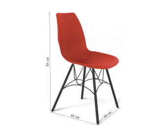 Стул на металлокаркасе SHT-ST29 / S100 красный ral3020 / черный муар
