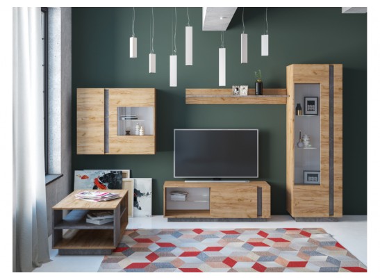 Журнальный стол Арчи 12.01 78х50х46 дуб золотой craft / камень темный U3705