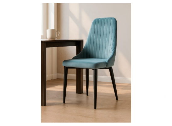 Стул на металлокаркасе Kora light blue / black