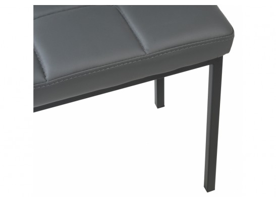 Банкетка Дион кожзам темно-серый / черный матовый
