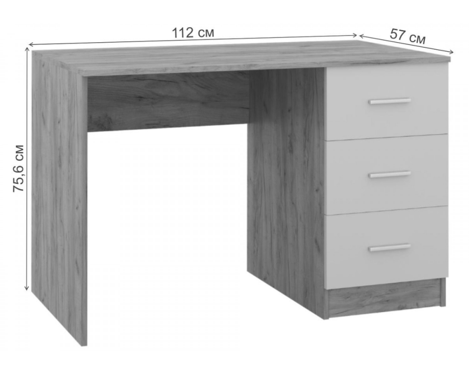 Письменный стол Бишоп 3 дуб сонома / белый