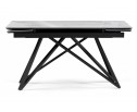 Стеклянный стол Вилсон 140(200)х80 белый мрамор / черный