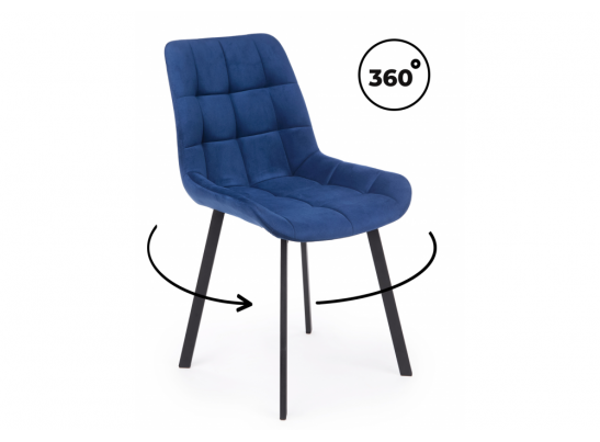 Стул на металлокаркасе Челси 360 П синий (zd 798) / черный