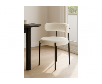 Стул на металлокаркасе Rudi white / black