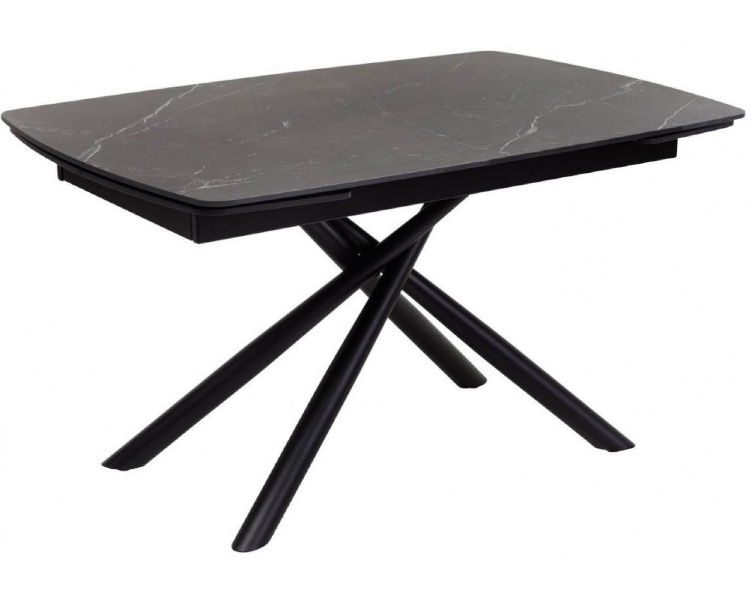 Стол Rivoli matt black marble sintered stone / black