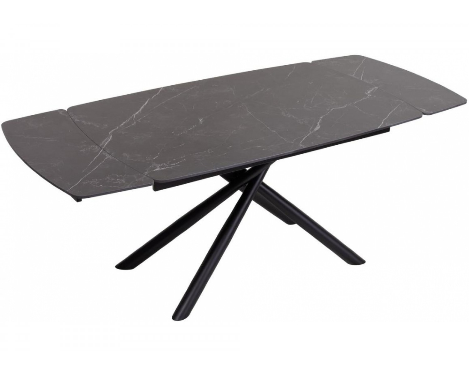 Стол Rivoli matt black marble sintered stone / black