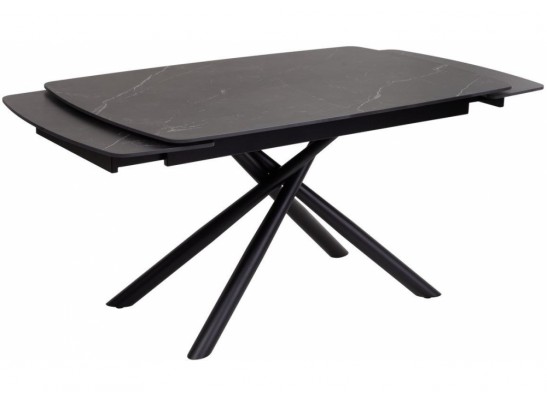 Стол Rivoli matt black marble sintered stone / black