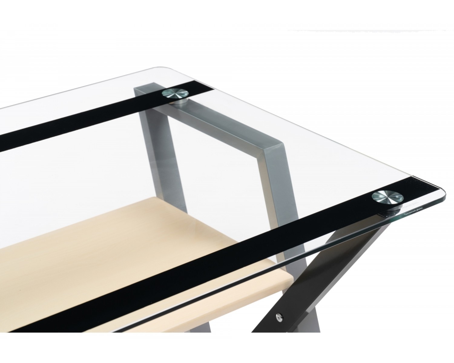 Компьютерный стол Gunar silver gray / clear glass