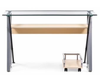 Компьютерный стол Gunar silver gray / clear glass
