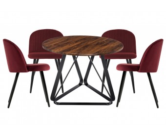 Обеденная группа Енлиан wine red / brown / black