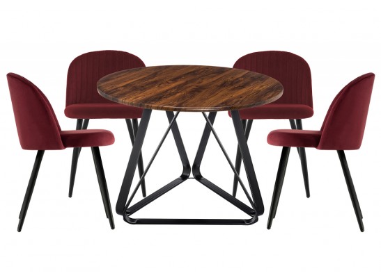 Обеденная группа Енлиан wine red / brown / black