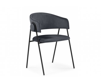 Стул на металлокаркасе Криспиан темно-серый / черный