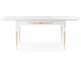 Стол Бевье молочный / золото