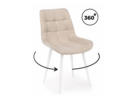 Стул на металлокаркасе Челси 360 К бежевый (zd 210) / белый