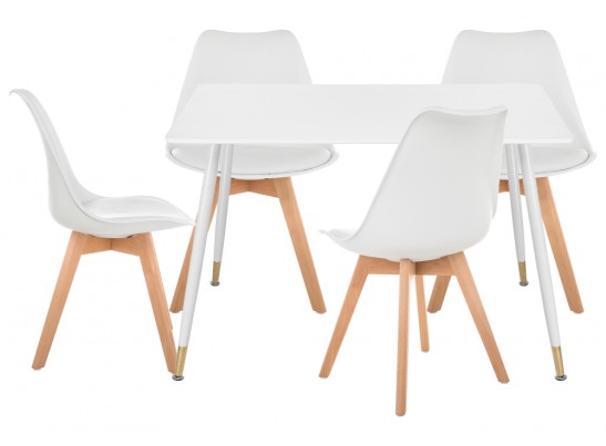 Обеденная группа Акура white / wood