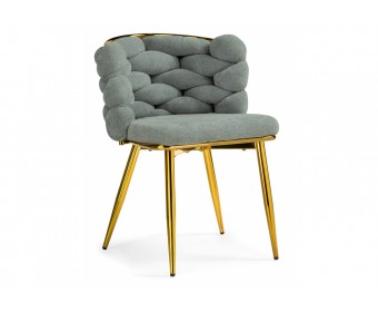 Стул на металлокаркасе Rendi light gray / gold