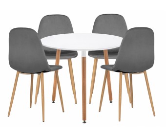 Обеденная группа Дилай 80 white / dark gray