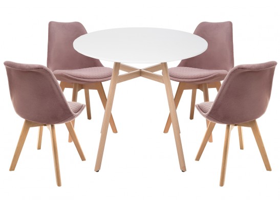 Обеденная группа Арги 80 light purple / white / wood