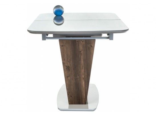 Стол на тумбе Петир 120(160)х80х75 серый / орех кантри