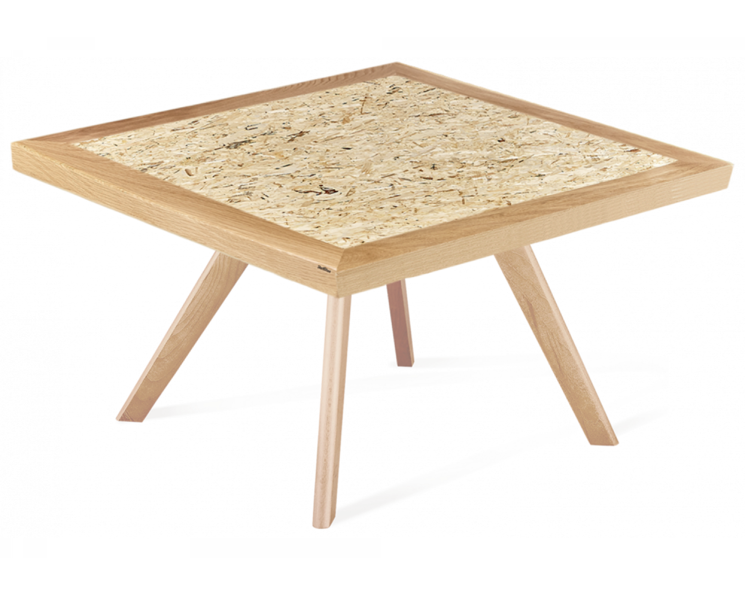 Журнальный столик SHT-S39  70 / 70 дуб / OSB прозрачный лак