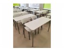 Деревянный стол SHT-T35 70/50 белый матовый / хром лак