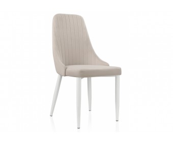Стул на металлокаркасе Kora white / beige