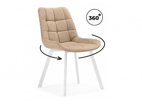 Стулья на металлокаркасе Челси 360 бежевый (ZD 210) / белый
