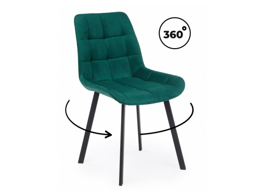 Стул на металлокаркасе Челси 360 П зеленый (zd 667) / черный