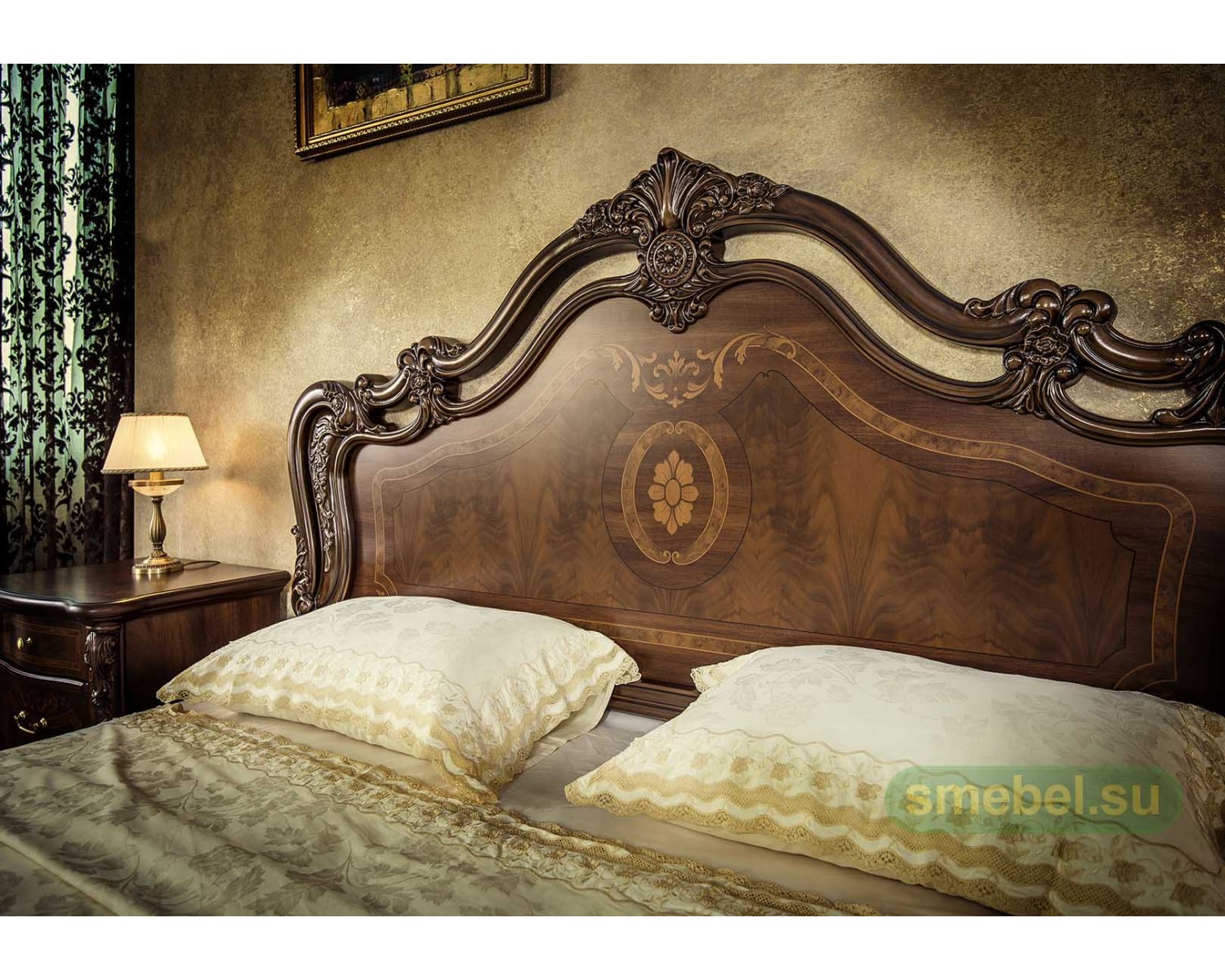 Кровать двуспальная Илона орех караваджо
