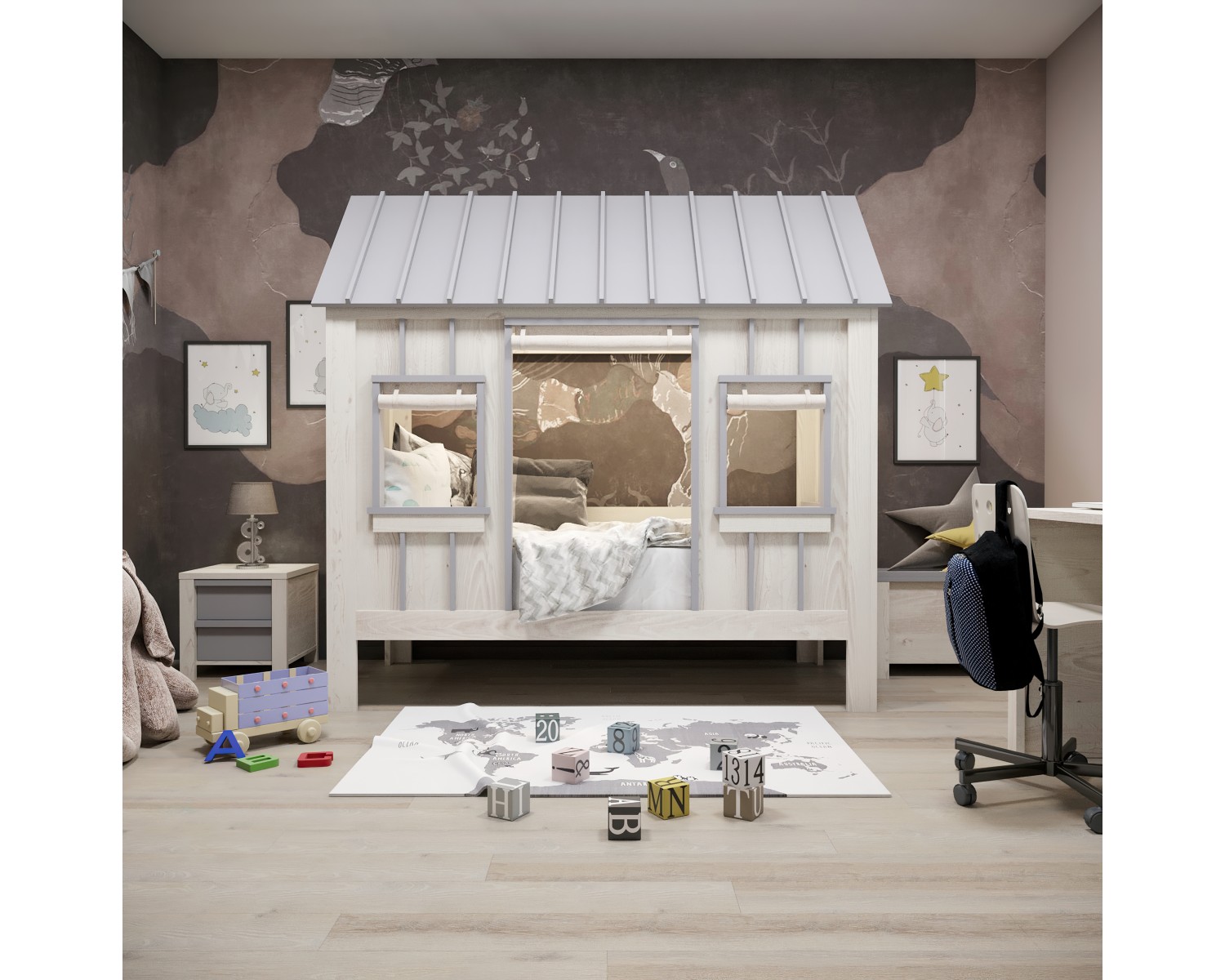 Кровать-дом Crusoe Grey