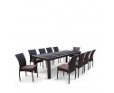 Комплект плетеной мебели T438/Y380A-W53 Brown (10+1)