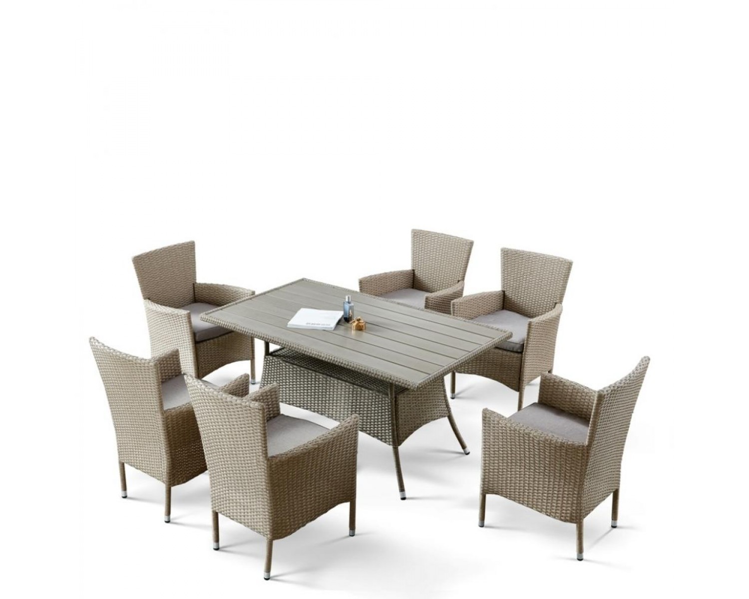 Комплект плетеной мебели AFM-195-6Pcs Beige (6+1)